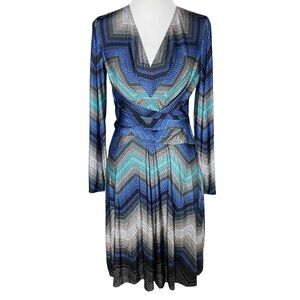 Cache long sleeve geometric dress